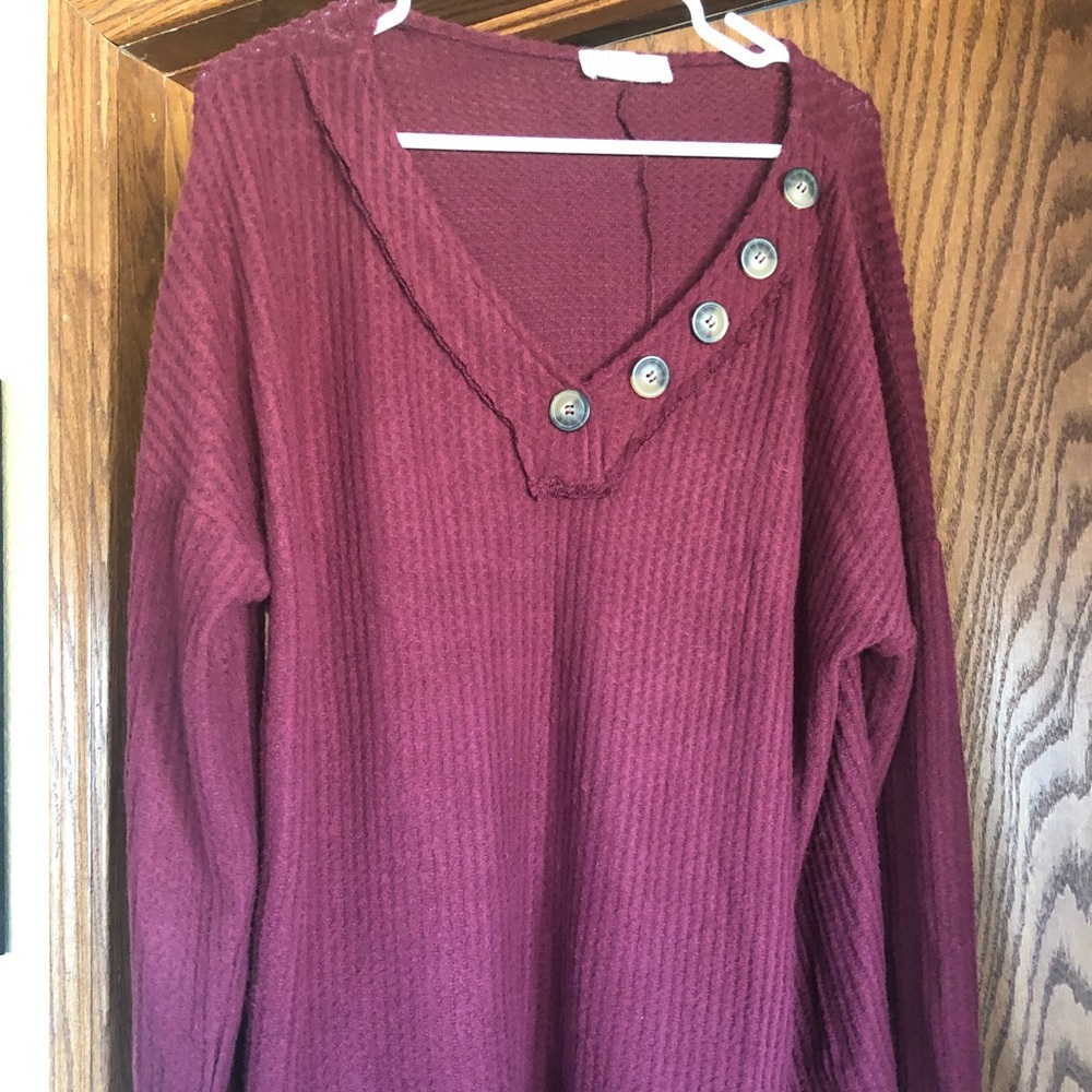 Maroon, Large, new/never worn, long sleeved sweater